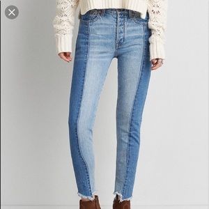 American Eagle Vintage High-Rise Colorblock Jeans